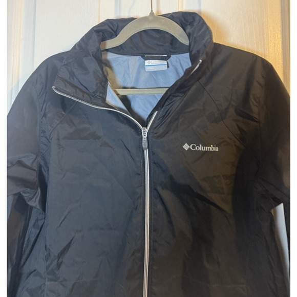 Columbia Women's L Black Lightweight Nylon Full Zip Windbreaker Jacket - Picture 3 of 4